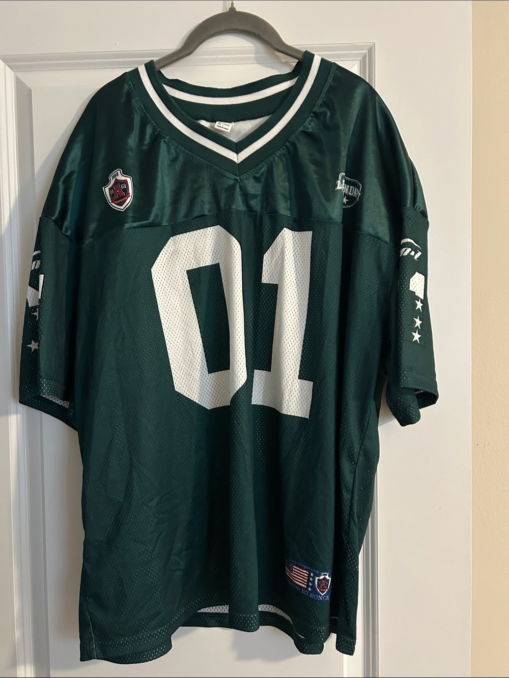 Green Number 01 Mesh Football Jersey